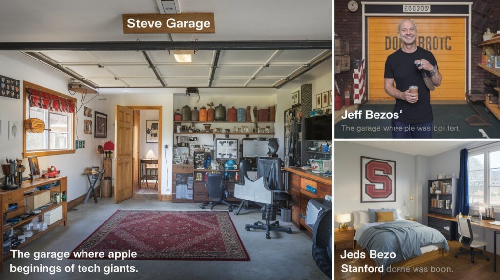 a collage featuring steve jobs garage je 2z6S3e5WR m19 2DqRDYGg yTEuDIptTg GMBBJ HL6xQ