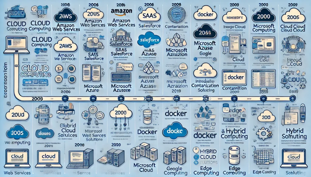 DALL·E 2025 02 04 15.40.03 A clear and easy to read infographic timeline illustrating the evolution of cloud computing from the 2000s to the present. The timeline includes miles